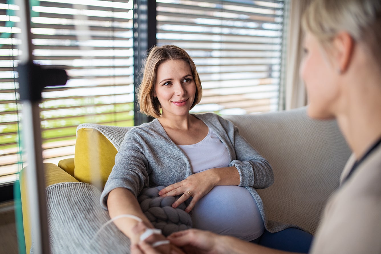 Pregnant Woman Getting an IV